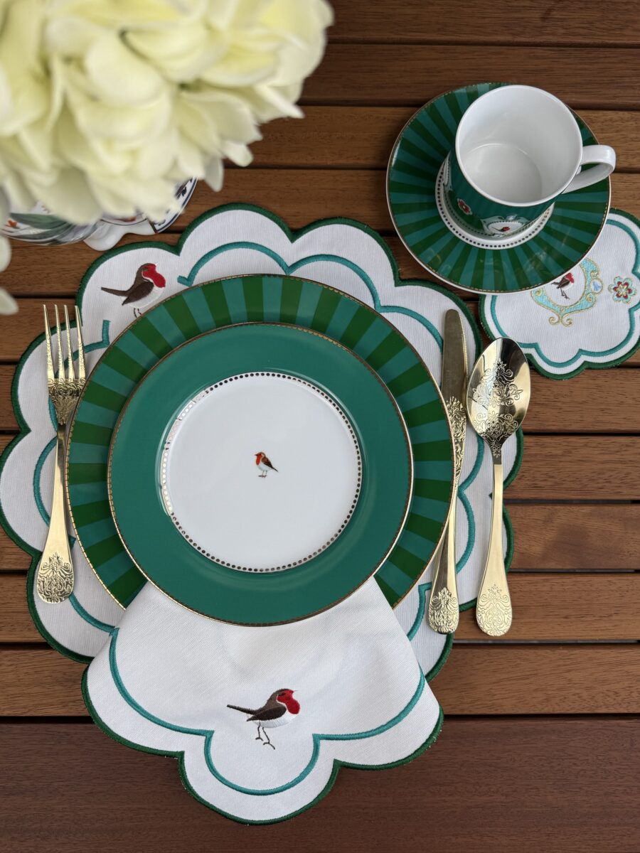 Flora Bloom Yeşil Servis Peçetesi