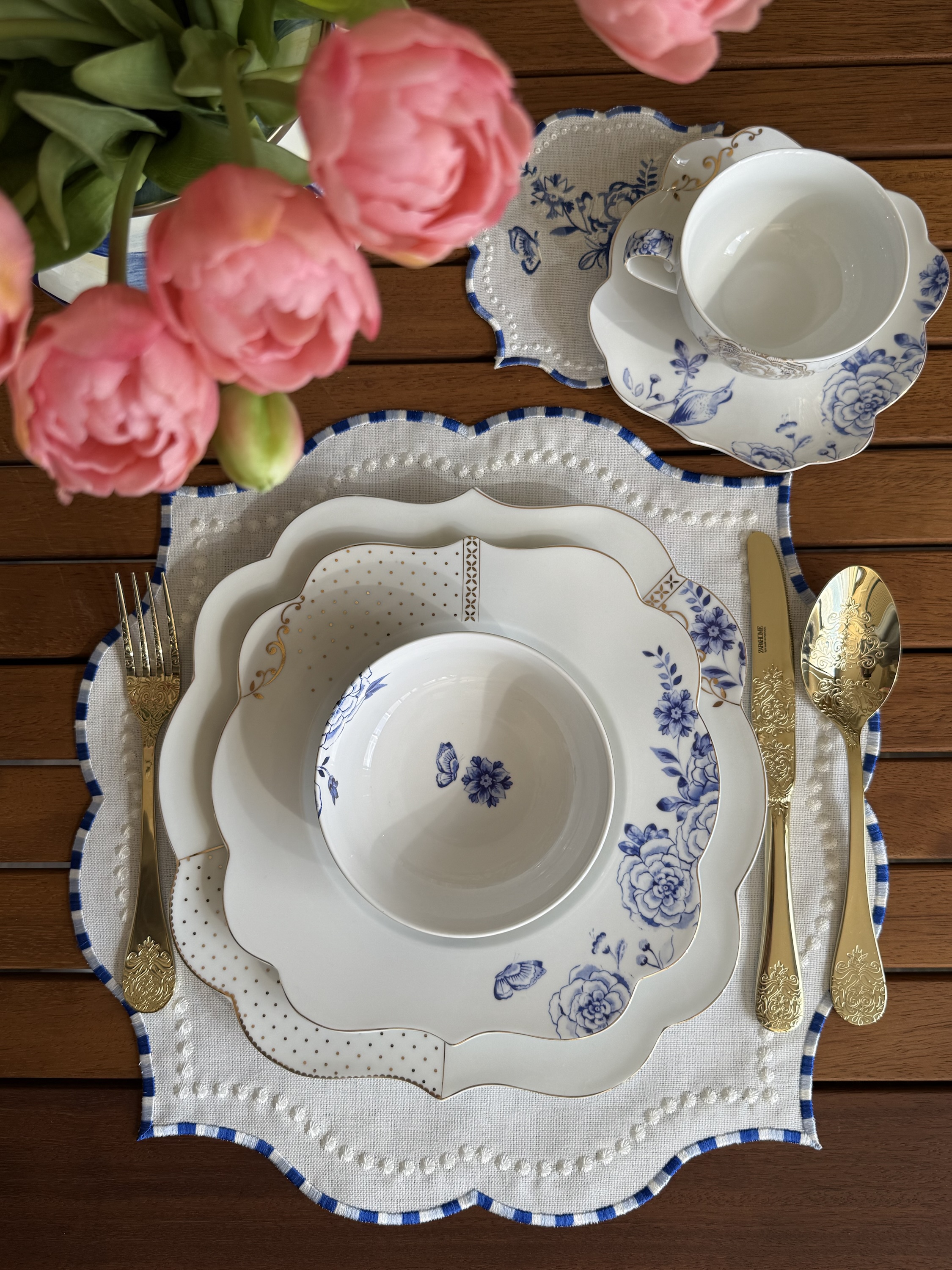 Royal Blue Chic Amerikan Servis