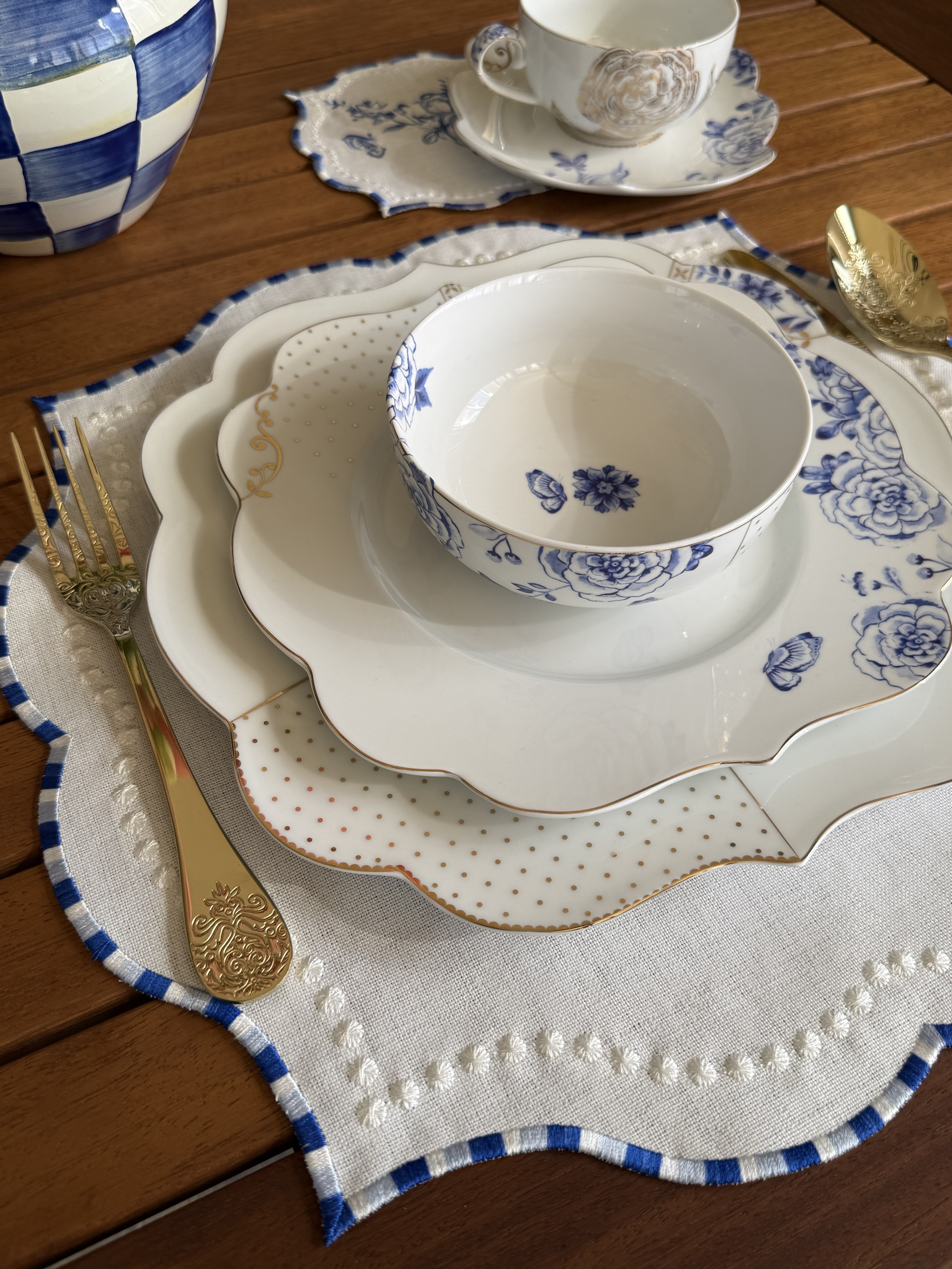 Royal Blue Chic Amerikan Servis