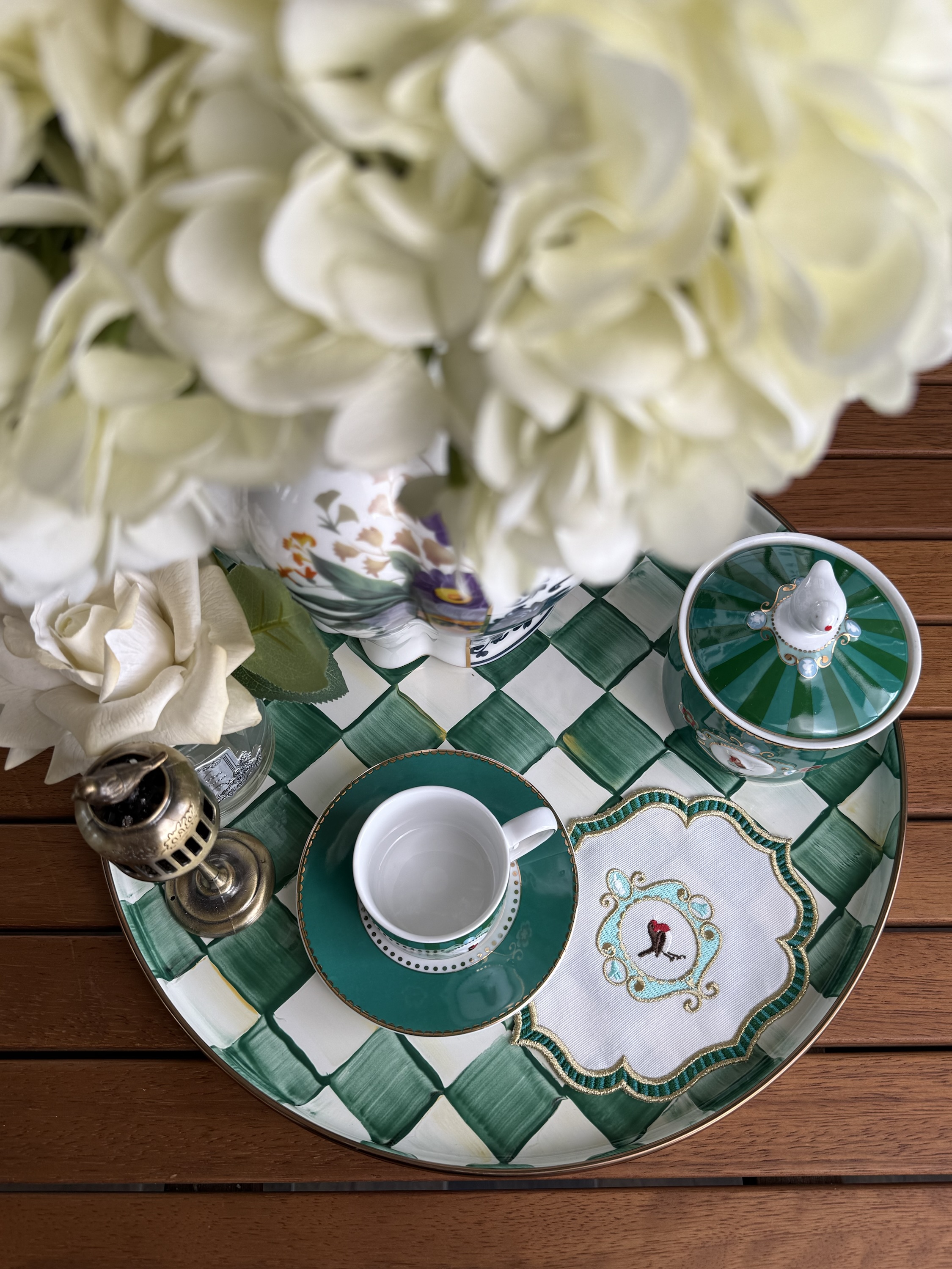 Flora Soft Yeşil Mini Çizgili Kokteyl Peçetesi