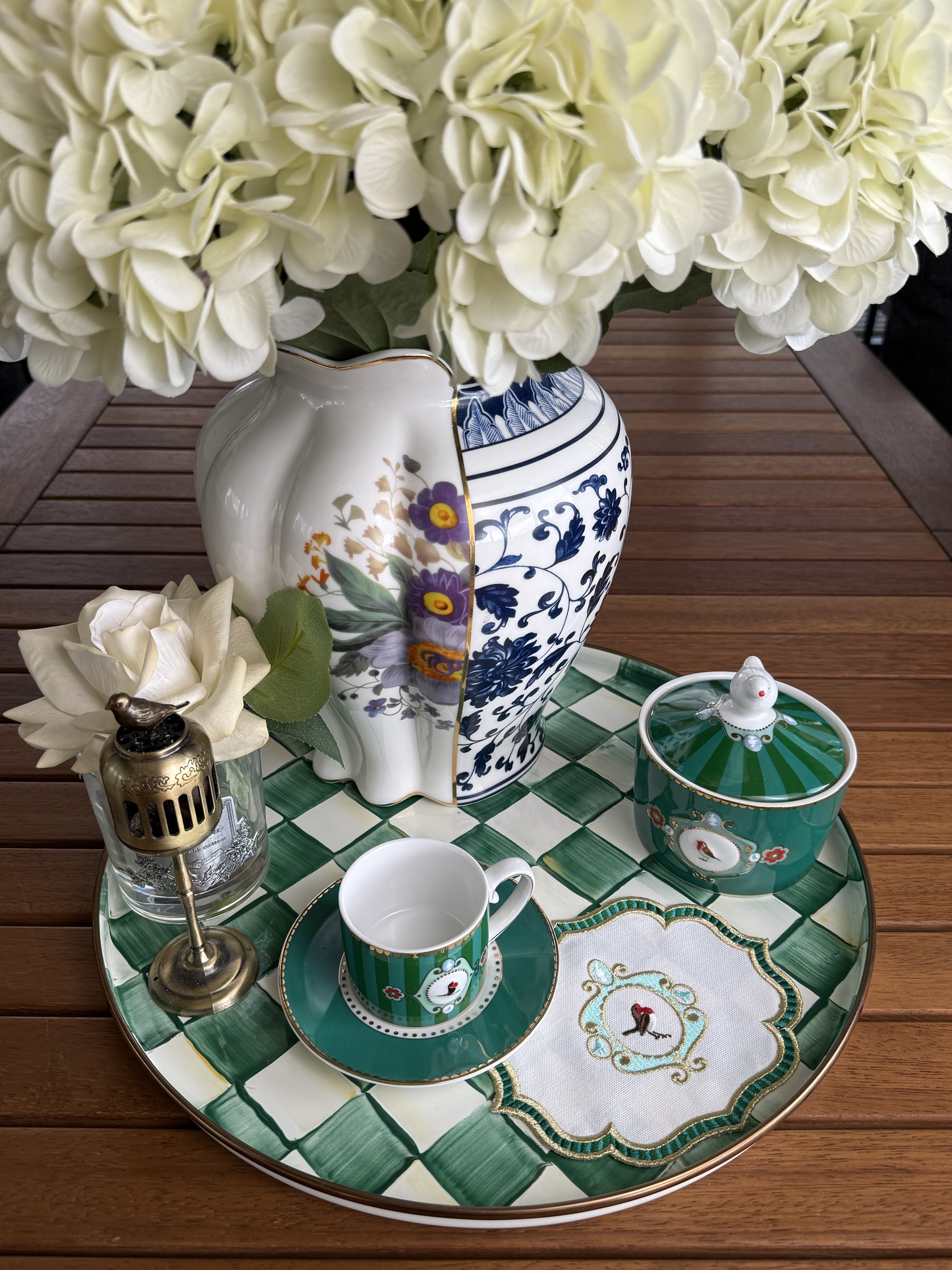 Flora Soft Yeşil Mini Çizgili Kokteyl Peçetesi