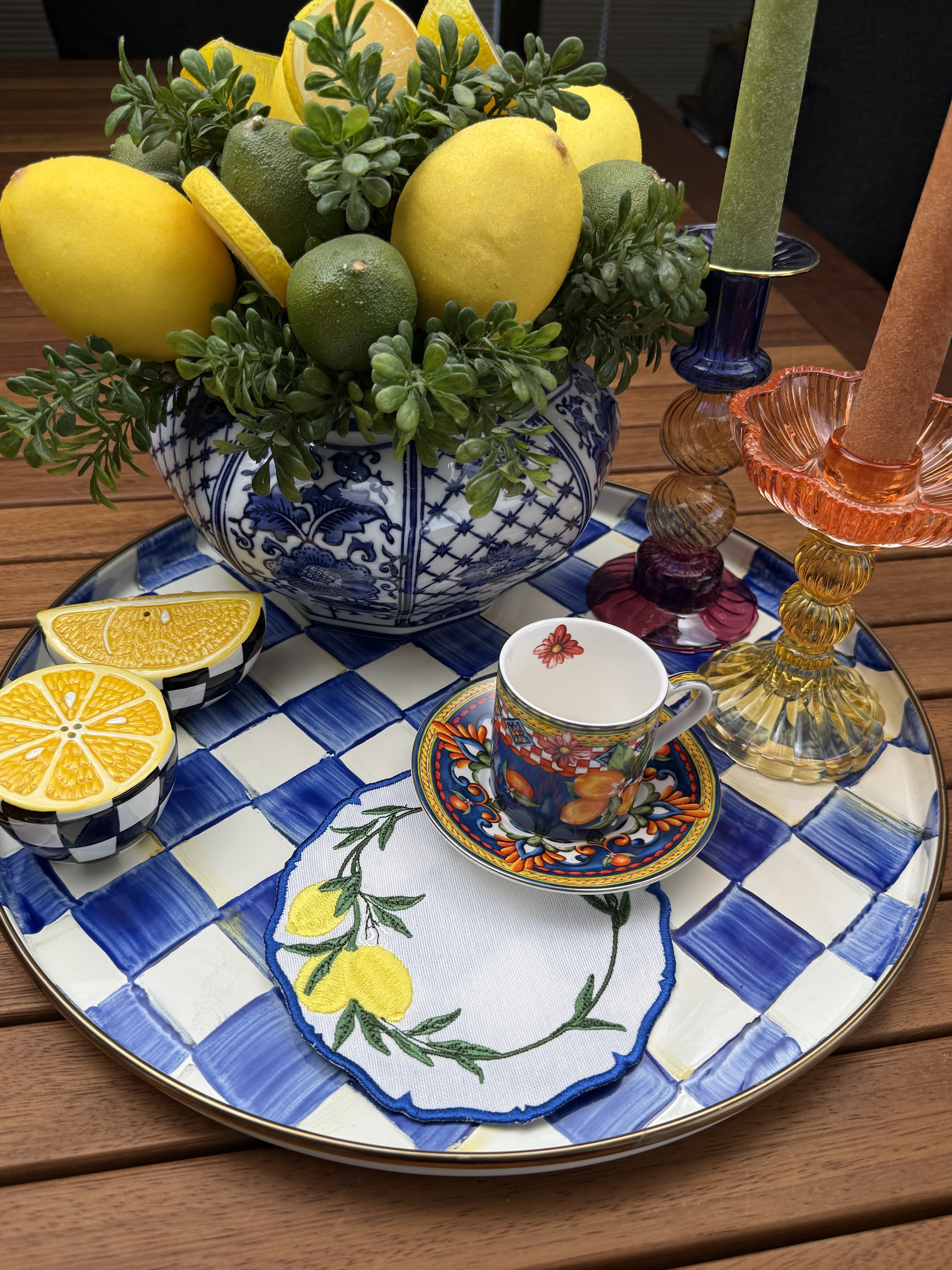 Lemon Garden Mavi Kokteyl Peçetesi