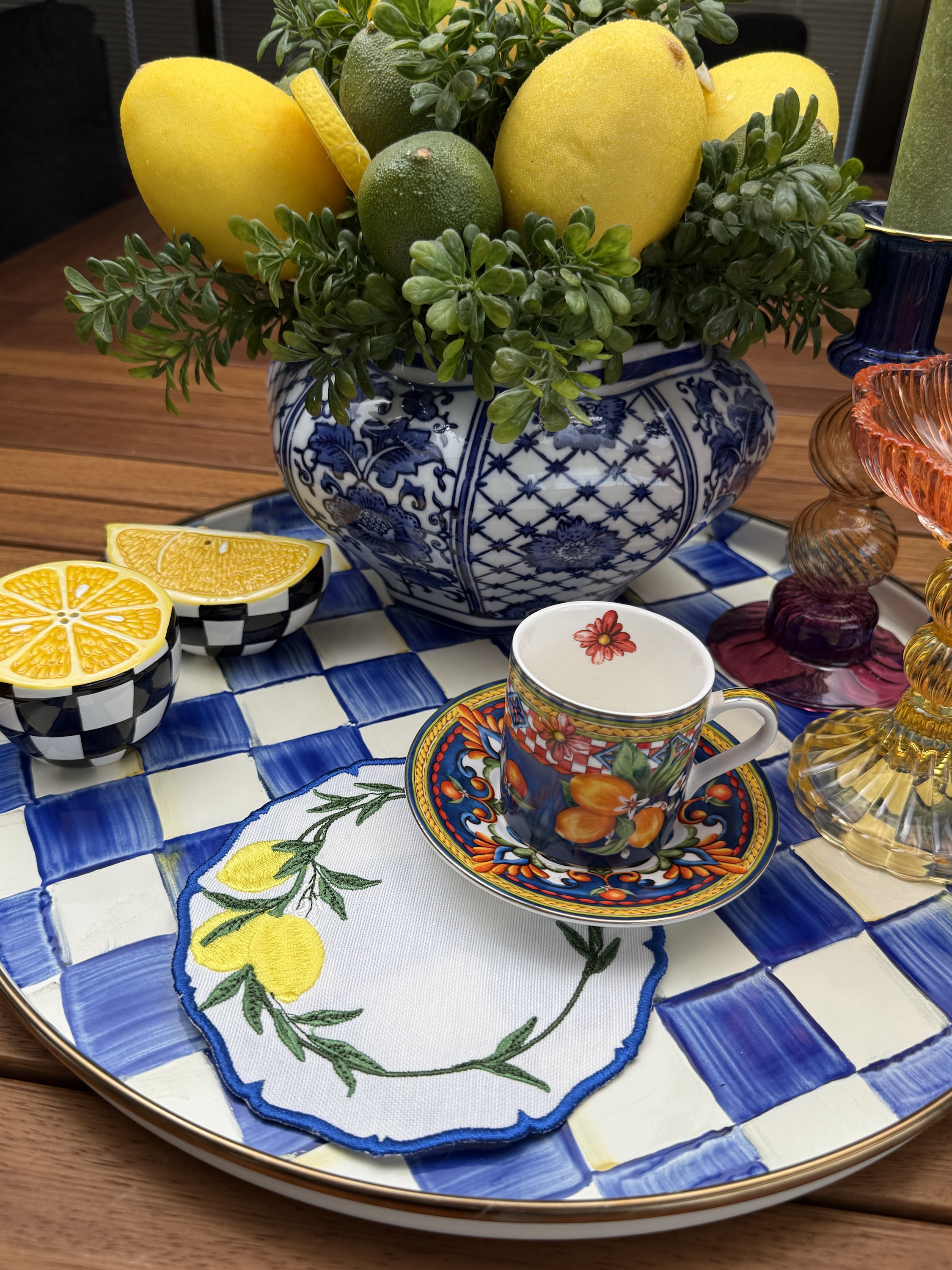 Lemon Garden Mavi Kokteyl Peçetesi