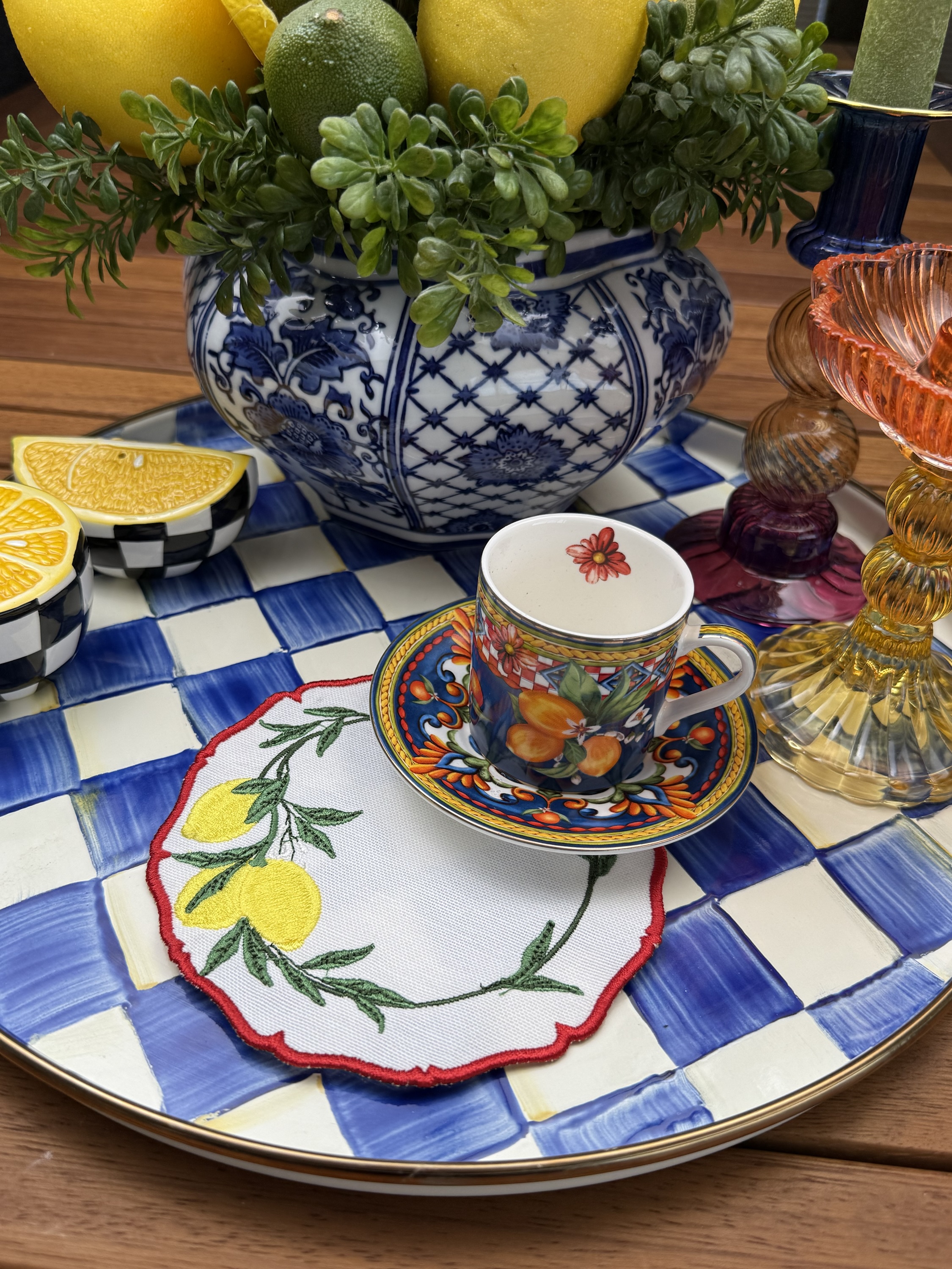 Lemon Garden Kırmızı Kokteyl peçetesi