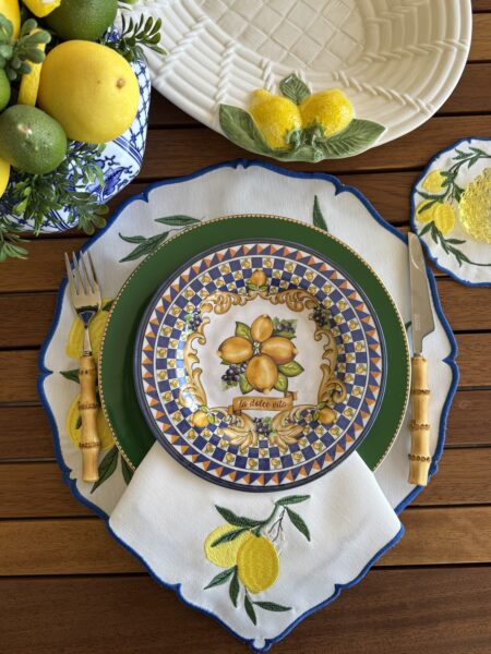 Lemon Garden Mavi  Servis Peçetesi
