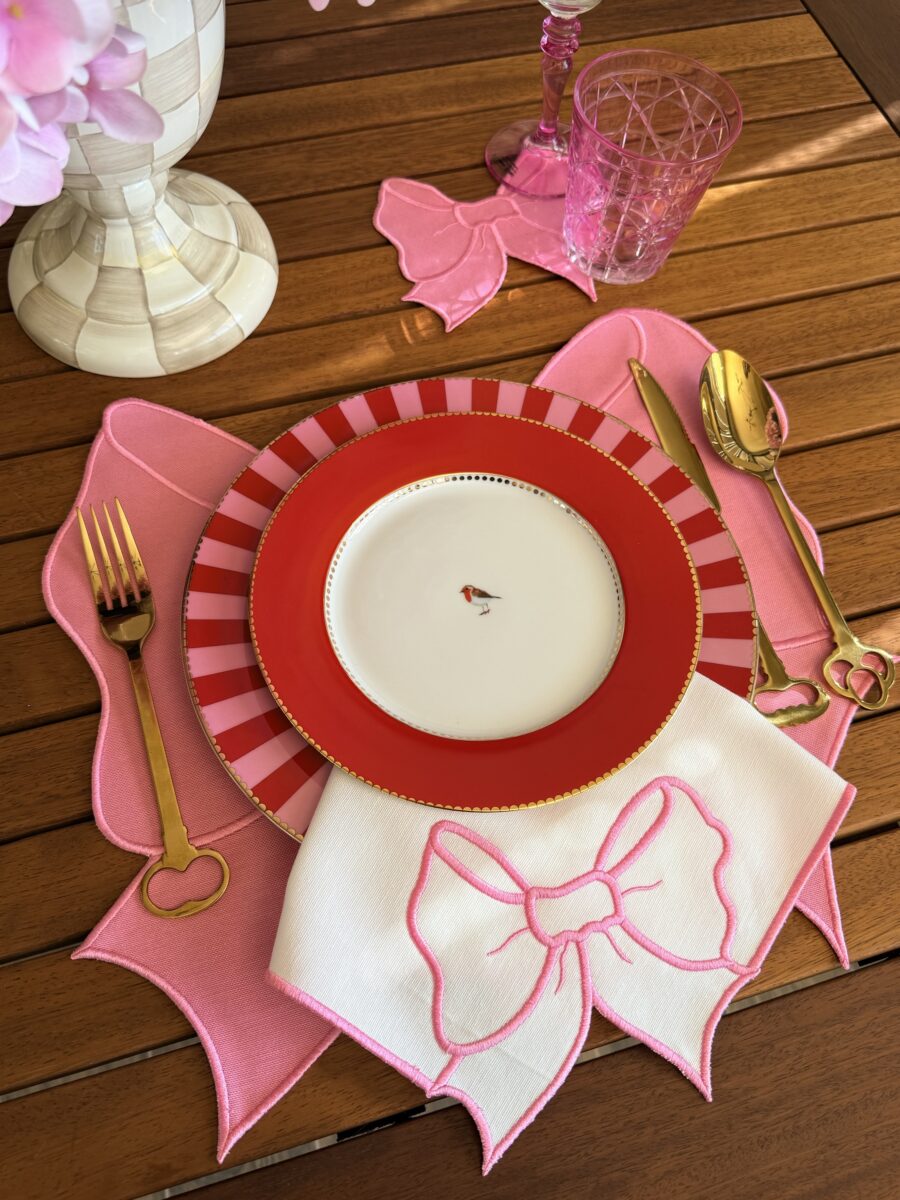 Rubybow Pembe Beyaz Servis Peçetesi, görsel 5
