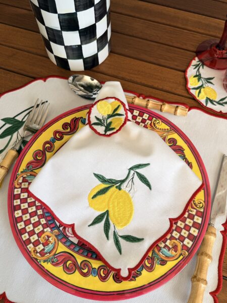 Lemonade Garden Kırmızı Servis Peçetesi